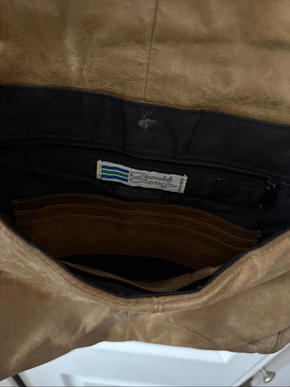 Women's Tan Leather Shoulder Bag - Picture 2 of 2